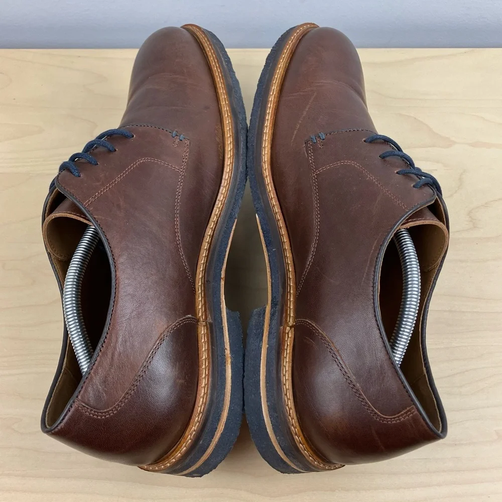 Johnston Murphy Men’s Size 12.0 M Calder Plain Toe Brown Leather Oxford Shoes